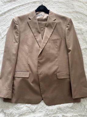 Stacy Adams Taupe Brown Two-Button Suit Jacket